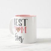 最高の母 |かわいい1フォトハッピーマザーズの日 ツートーンマグカップ (正面左)
