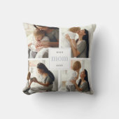 最高の母 |グレーとホワイトキッズフォトコラージュ クッション (正面)