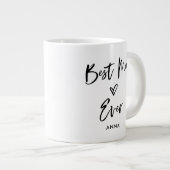 最高の母 | シンプルスクリプカジュアルトとハート ジャンボコーヒーマグカップ (正面右)