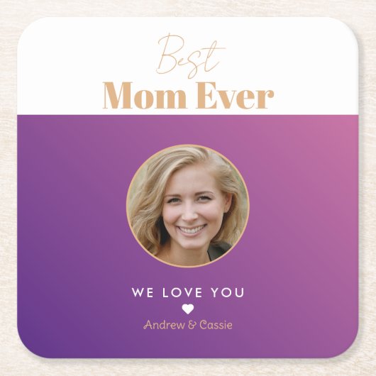 最高の母 スクエアペーパーコースター (正面)