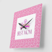 最高の母 スクエア壁時計 (傾斜)