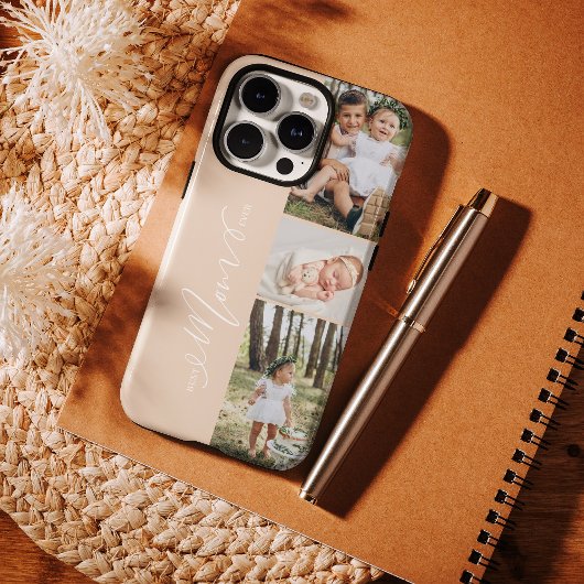 最高の母 スクリプトデザイン 母の日 3枚フォトコラージュ Case-Mate iPhoneケース