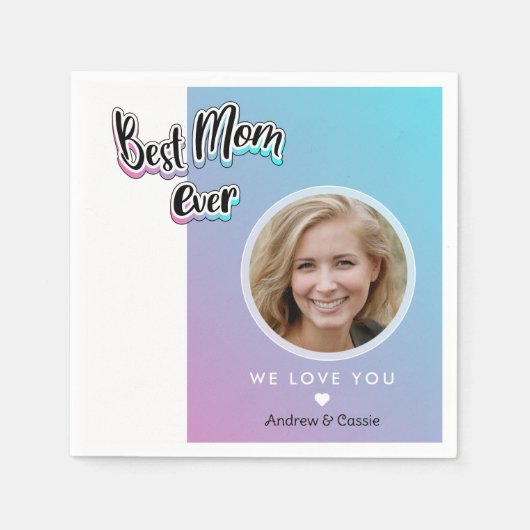 最高の母 スタンダードカクテルナプキン (正面)