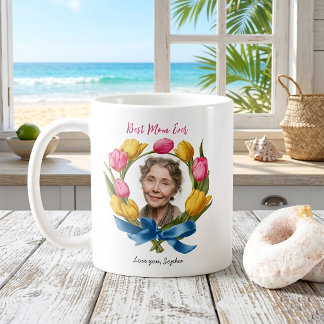最高の母！チューリップの花の写真　母の日ギフト コーヒーマグカップ