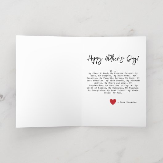 最高の母 |フォトマザーのDay Foil Card 箔グリーティングカード (内側レイダウン)