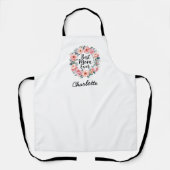 最高の母 | フローラリース | かわいい母の日 エプロン (正面)