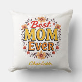 最高の母 | フローラリース | かわいい母の日 クッション (正面)