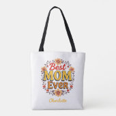 最高の母 | フローラリース | かわいい母の日 トートバッグ (裏面)