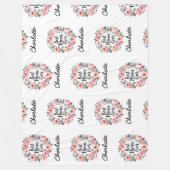 最高の母 | フローラリース | かわいい母の日 フリースブランケット (正面)