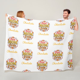 最高の母 | フローラリース | かわいい母の日 フリースブランケット