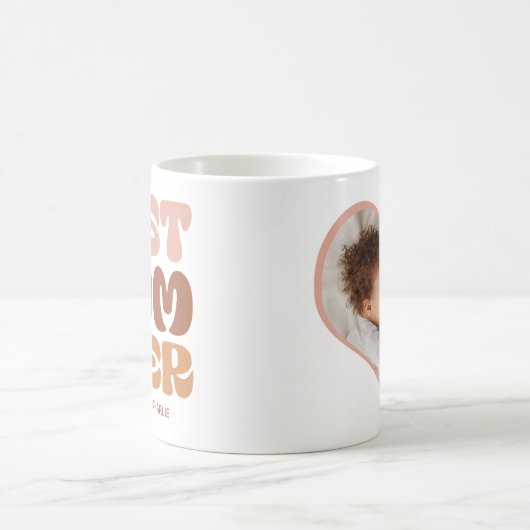 最高の母 |ママ写真と文字ギフト コーヒーマグカップ (中央)