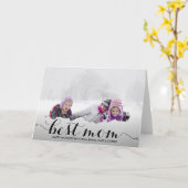 最高の母 |モダン書道マザーズデイカード カード (黄色い花)