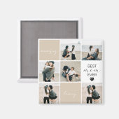 最高の母 |写真のコラージュ | Mocha マグネット (正面/裏面)