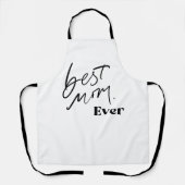 最高の母 |可愛い手書きおもしろい エプロン (正面)