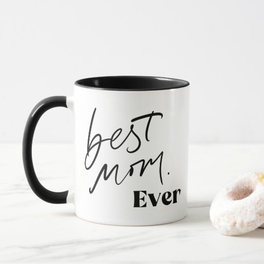 最高の母 |可愛い手書きおもしろい マグカップ (ドーナツ)