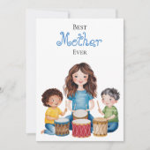 最高の母 子供 音楽 アート カード (正面)