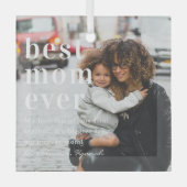 最高の母 |引用文と写真ギフト ガラスオーナメント (正面)