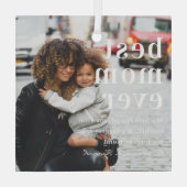 最高の母 |引用文と写真ギフト ガラスオーナメント (裏面)