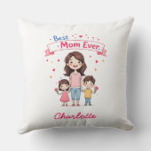 最高の母 | 感傷的パーソナライズされた母 クッション (裏面)