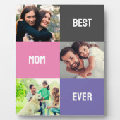 最高の母 |母の日3写真コラージュ フォトプラーク (正面)
