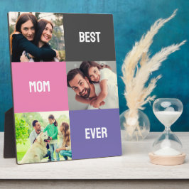 最高の母 |母の日3写真コラージュ フォトプラーク