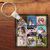 最高の母 |母の日8写真コラージュ キーホルダー (正面)