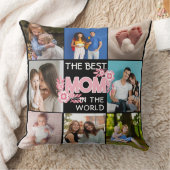 最高の母 |母の日8写真コラージュ クッション (ブランケット)