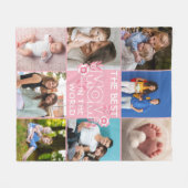 最高の母 |母の日8写真コラージュ フリースブランケット (正面(横))