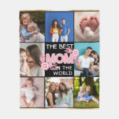 最高の母 |母の日8写真コラージュ フリースブランケット (正面)