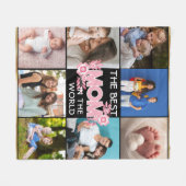 最高の母 |母の日8写真コラージュ フリースブランケット (正面(横))