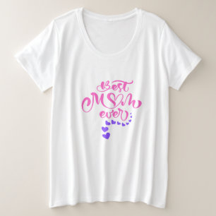 最高の母   母トレンディー プラスサイズTシャツ