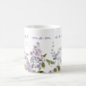 最高の母 | 紫かわいらし薄紫花 コーヒーマグカップ (中央)