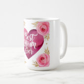最高の母 – 美しいフローラ母の日の贈り物 コーヒーマグカップ (正面右)