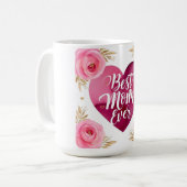 最高の母 – 美しいフローラ母の日の贈り物 コーヒーマグカップ (正面左)