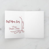 最高の母 赤い愛 スペイン風ボーダー おしゃれ カード (内部)