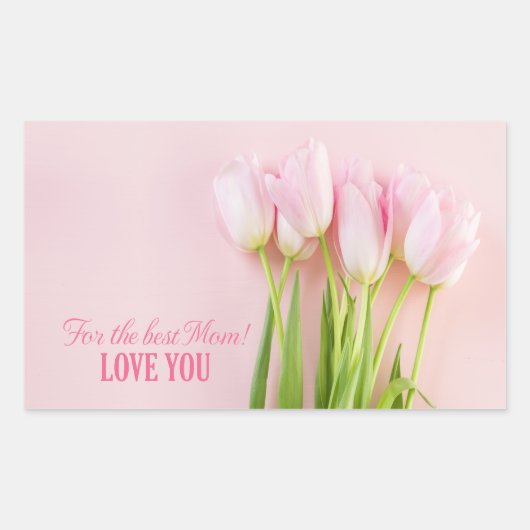 最高の母 長方形シール (正面)