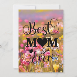 最高の母 2025年 ピンクのワイルドフラワーフィールド シーズンカード