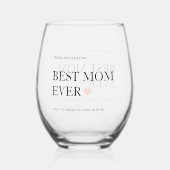最高の母 | Happy Mothers Day ステムなしワイングラス (正面)
