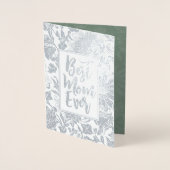 最高の母 | Sage Green |フローラ母の日 箔カード (正面)