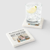 最高の母Ever新聞名前をカスタムする&写真 ストーンコースター (横)