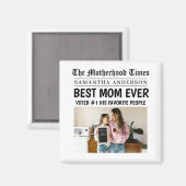 最高の母Ever新聞名前をカスタムする&写真 マグネット (正面/裏面)