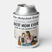 最高の母Ever新聞名前をカスタムする&写真 缶クーラー (缶正面)