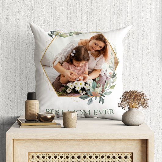 最高の母Ever 2写真ユーカリ水色 クッション