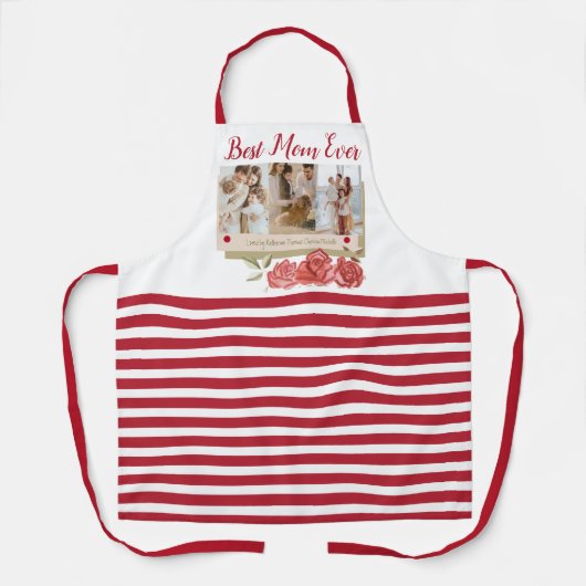 最高の母Ever 3フォトコラージュの母モダン日 エプロン (正面)