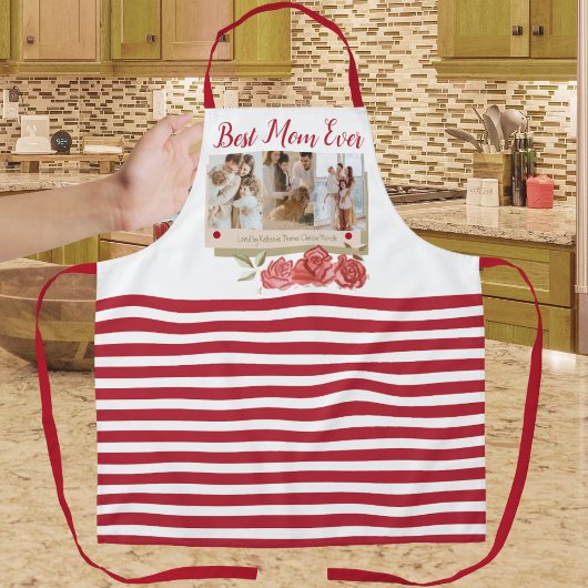 最高の母Ever 3フォトコラージュの母モダン日 エプロン