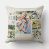 最高の母Ever 5写真コラージュカスタム石 クッション (正面)