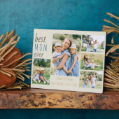 最高の母Ever 5写真コラージュパーソナライズされた石 フォトプラーク (側面)