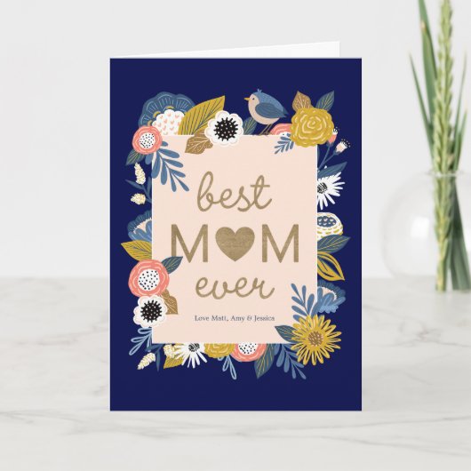 最高の母Ever Birds & Botanical Frame カード (正面)