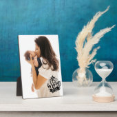 最高の母Ever Blackレタリング写真Mommy Day Gift フォトプラーク (側面)