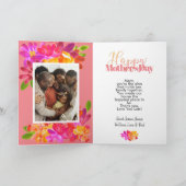 最高の母Ever Bright Water Color花模様フォトカード カード (内部)